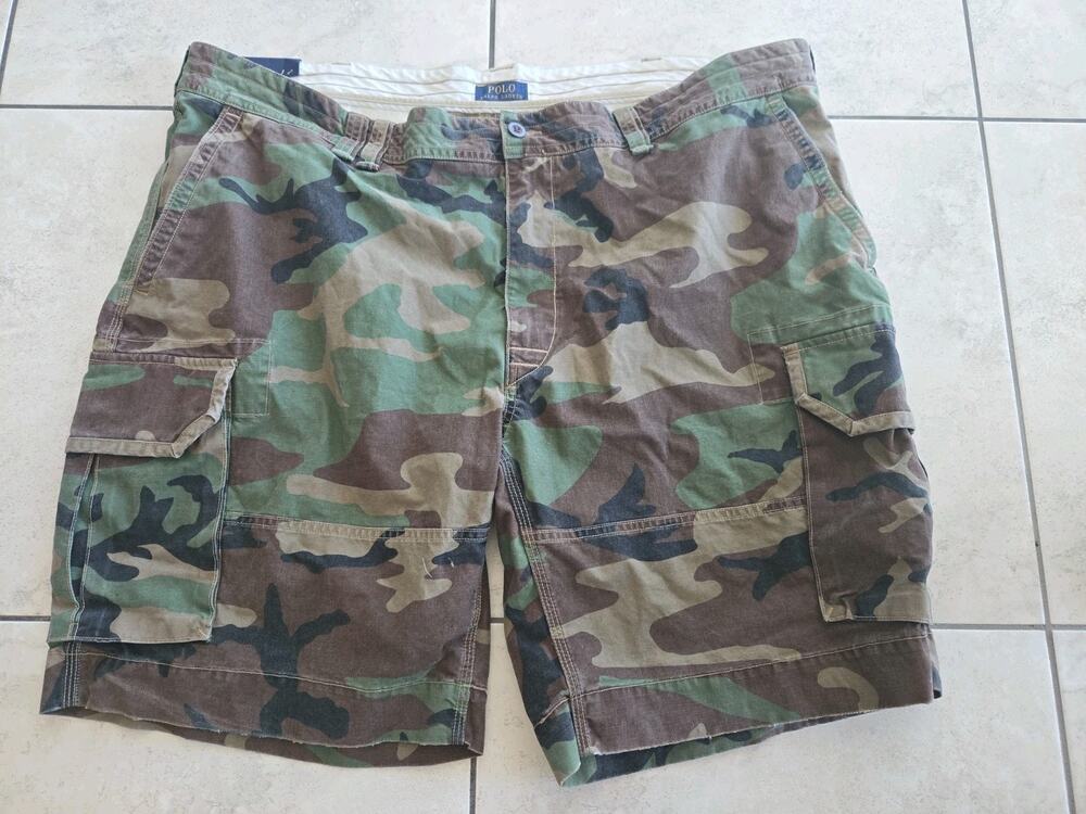 Polo Ralph Lauren Mens 48B Camo Cargo Shorts Classic Polo Chino Woodland Green